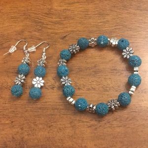 Handmade bracelet and earrings
